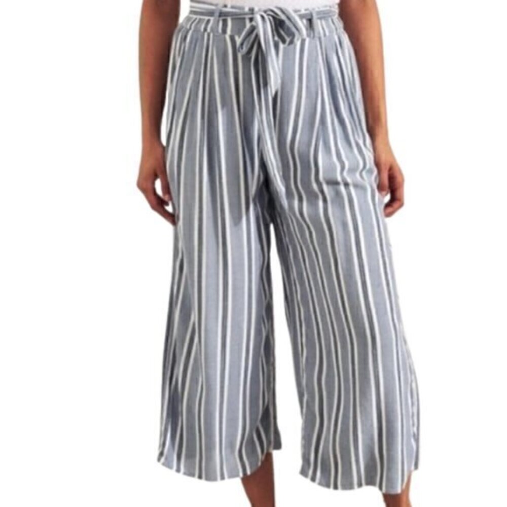 [Hollister] Ultra Hi Rise Striped Drawstring Wide Pants - Size L